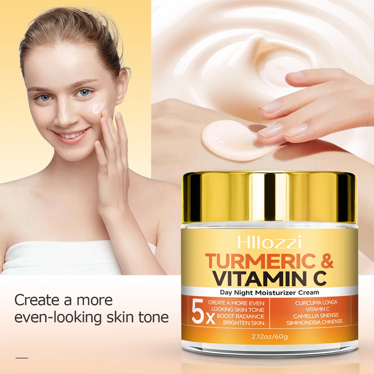TURMERIC&VITAMIN C DAYNIGHT MOISTURIZER CREAM Hydrating, firming, brightening, smoothing, repairing Hyaluronic acid