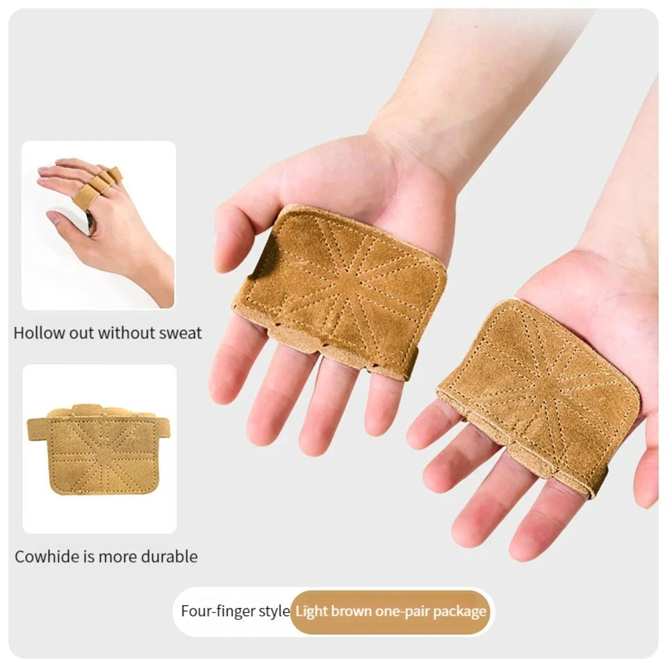 Cowhide Ventilated Weightlifting Gloves