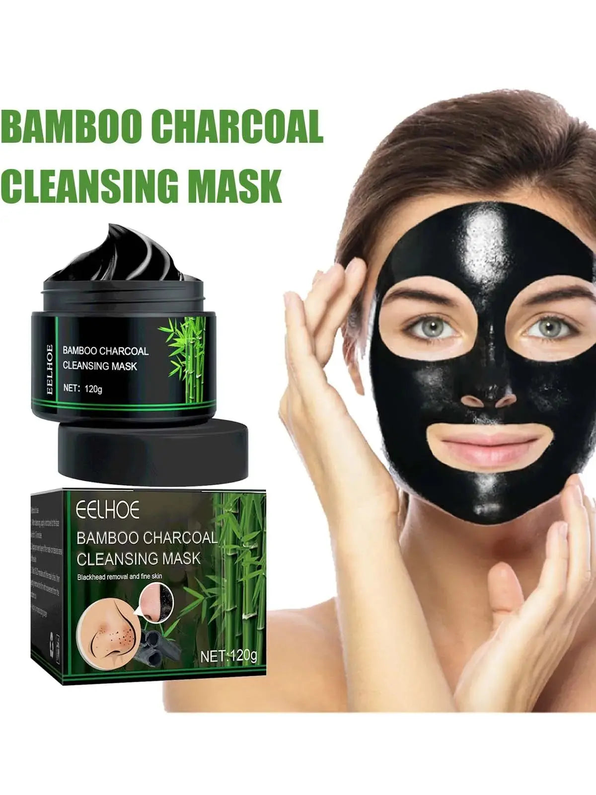 Bamboo Charcoal Facial Blackhead Remover Mask Deep Cleansing Shrink Pore Nose Black Dots Peel off Remove Stickers Skin Care