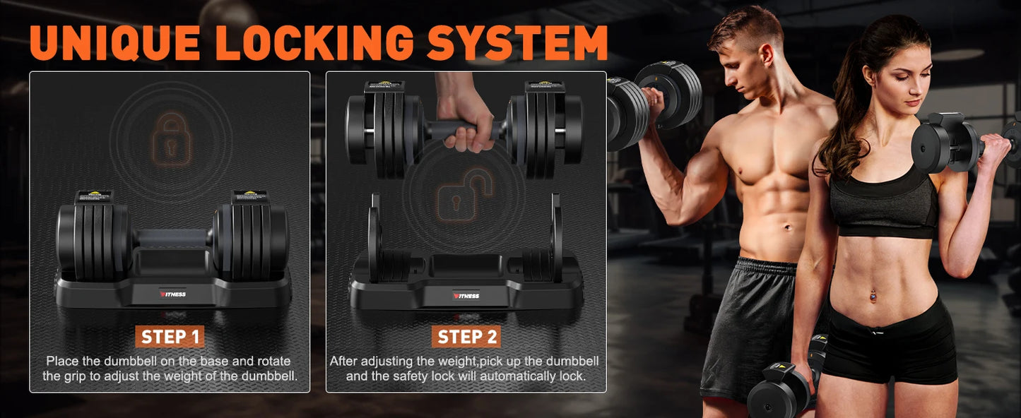 Adjustable Dumbbells Set 5-55 lbs