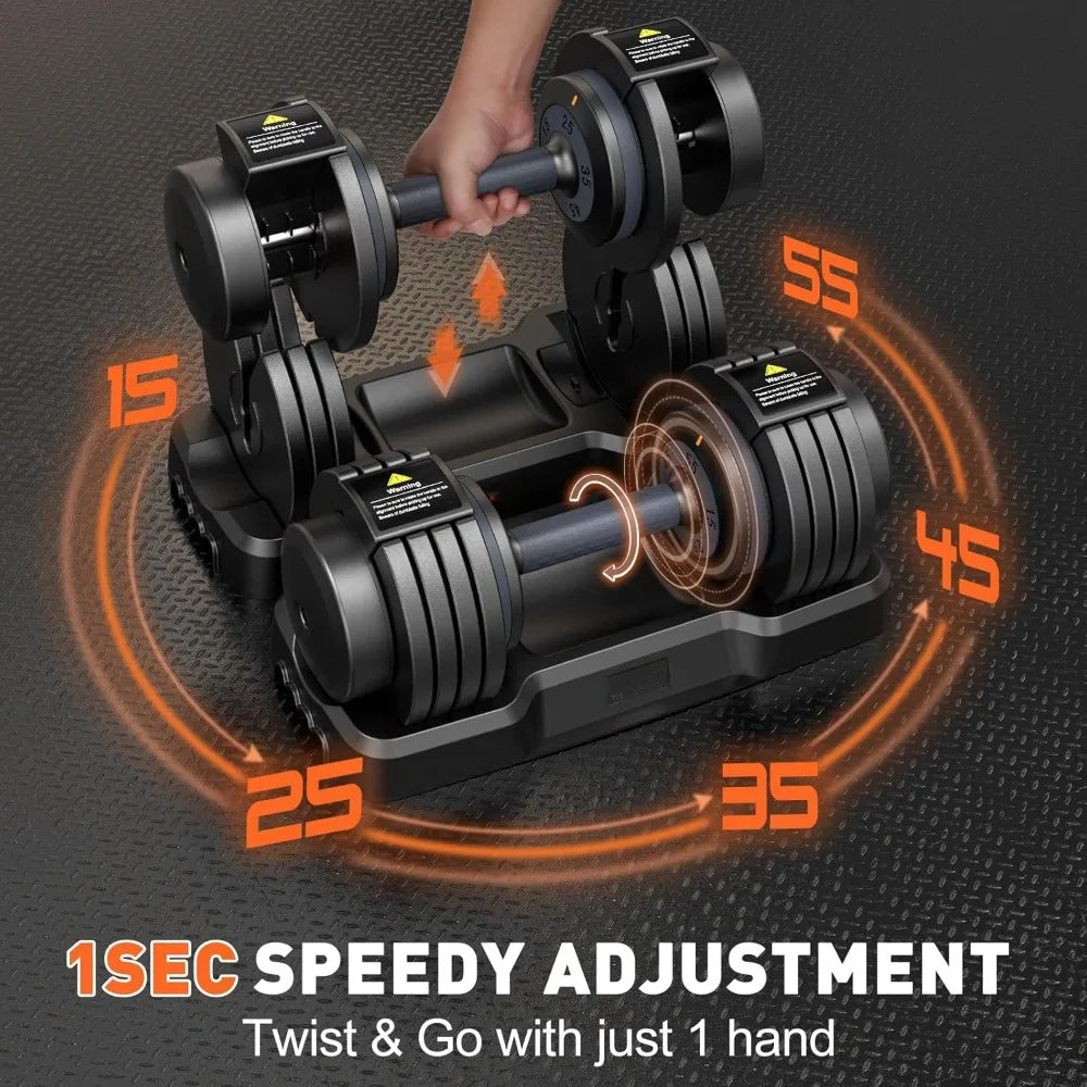 Adjustable Dumbbells Set 5-55 lbs