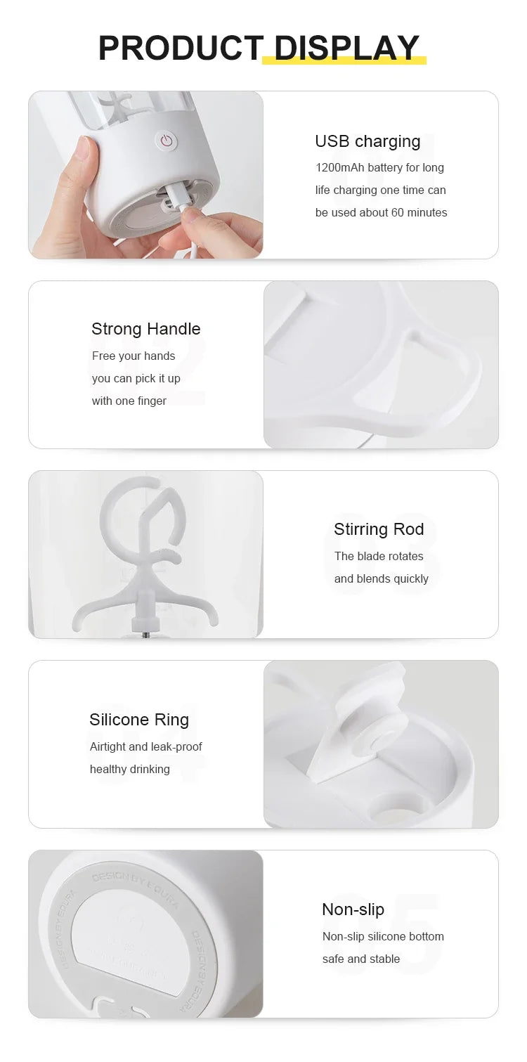 Wholesale Equra Electric Shaker Cup Protein Gym Sport Shaker Bottle Mixer Electric Protein Shaker Electric Bottle Cup
