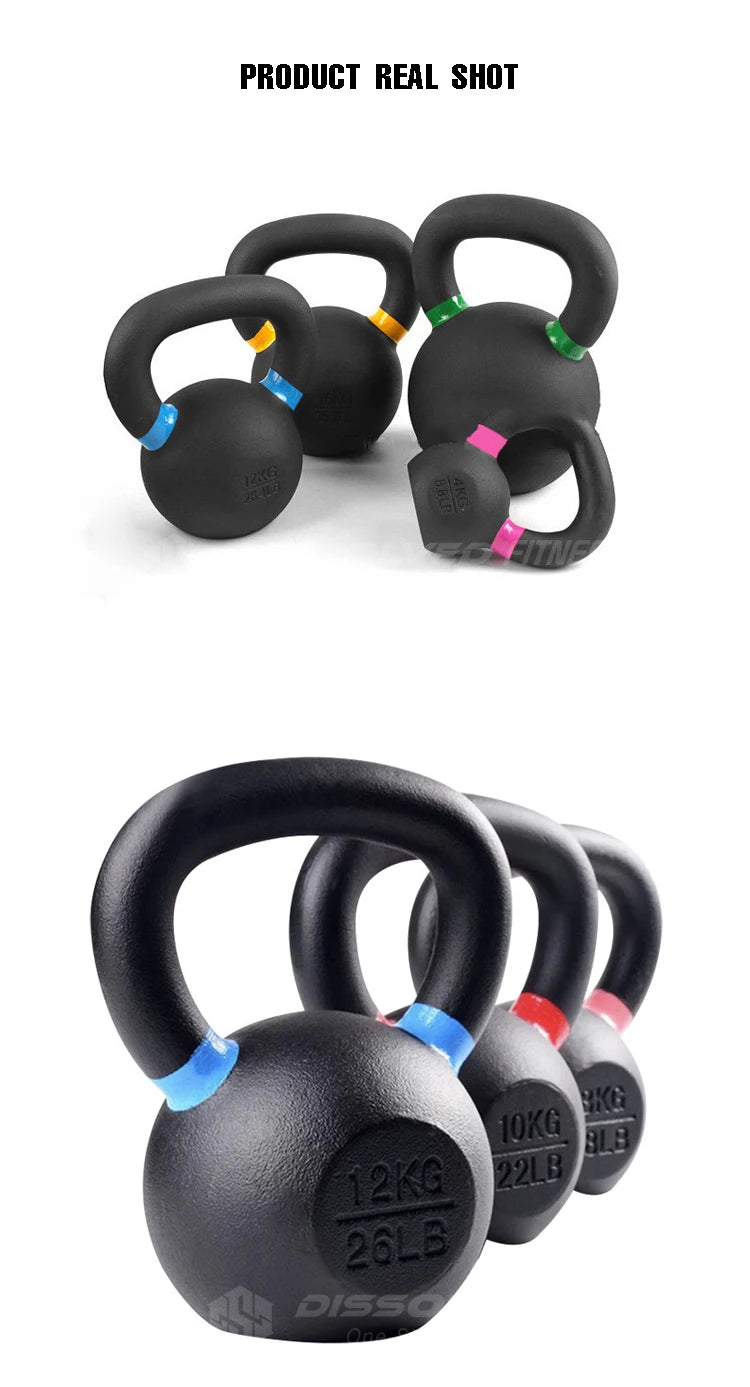 4-24kg Cast Iron Kettle Bell Men's Fitness Home Competitive Spraying Kettle Bell Kettleb