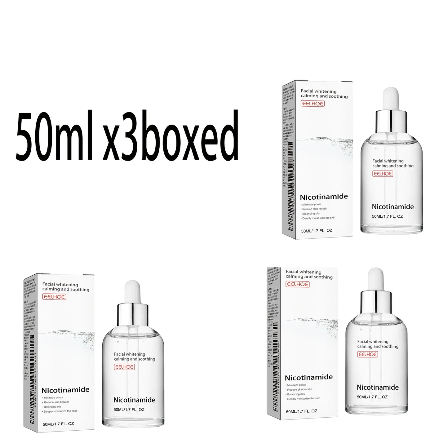 Niacinamide Facial Serum: fades acne marks, hydrates and moisturizes, minimizes pores, brightens skin, skin-beautifying essence.