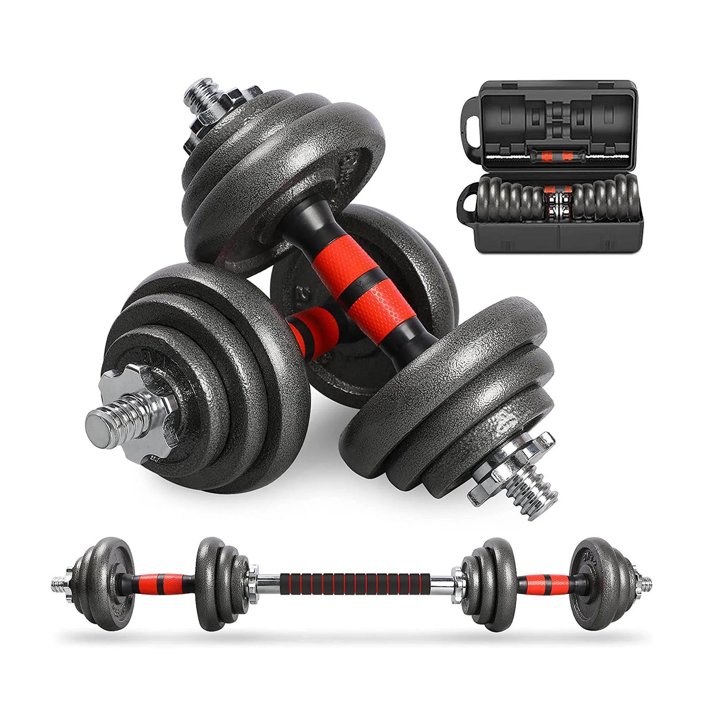 Adjustable Dumbbells Set, Set Bodybuilding Fitness, Weight Lifting Training Cast Iron