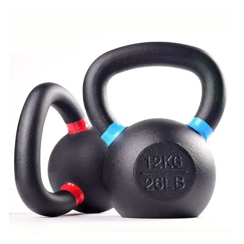 4-24kg Cast Iron Kettle Bell Men's Fitness Home Competitive Spraying Kettle Bell Kettleb