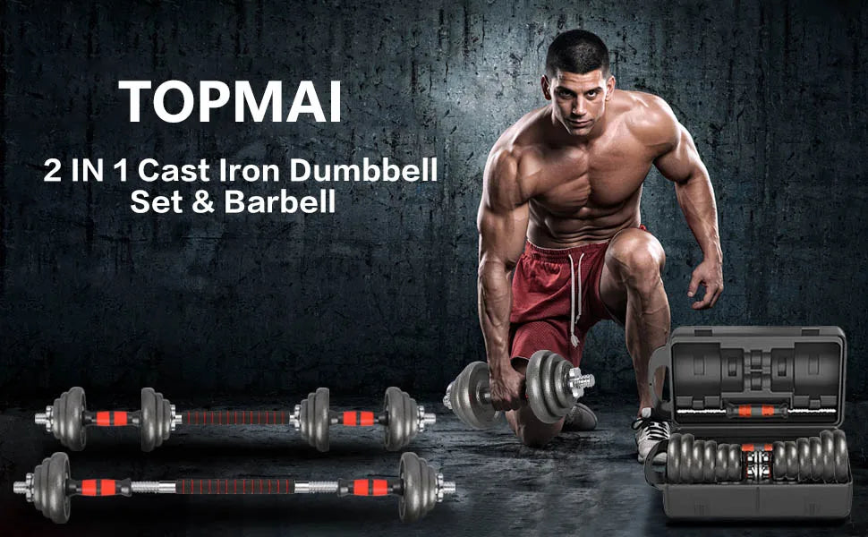 Adjustable Dumbbells Set, Set Bodybuilding Fitness, Weight Lifting Training Cast Iron