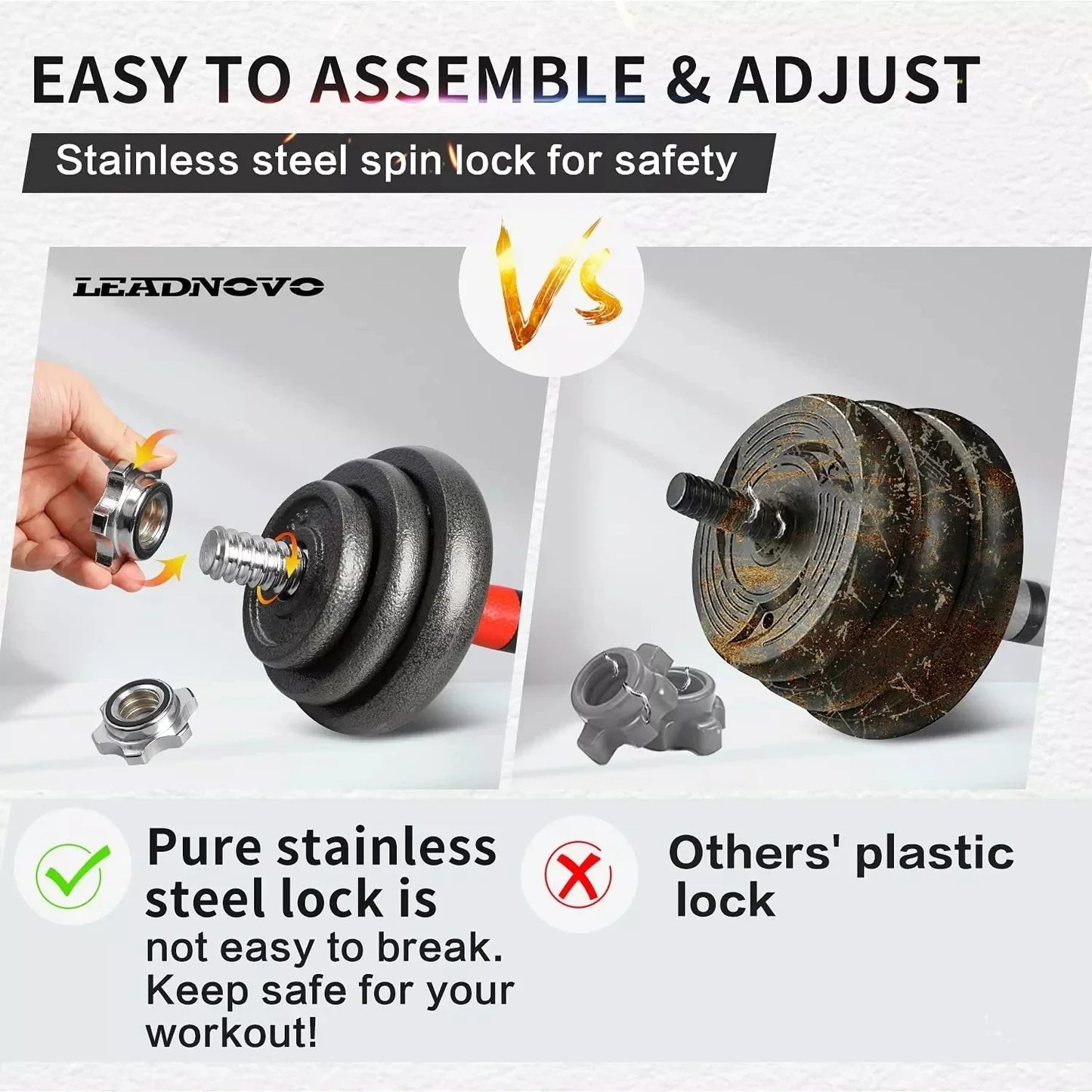 Adjustable Dumbbells Set, Set Bodybuilding Fitness, Weight Lifting Training Cast Iron