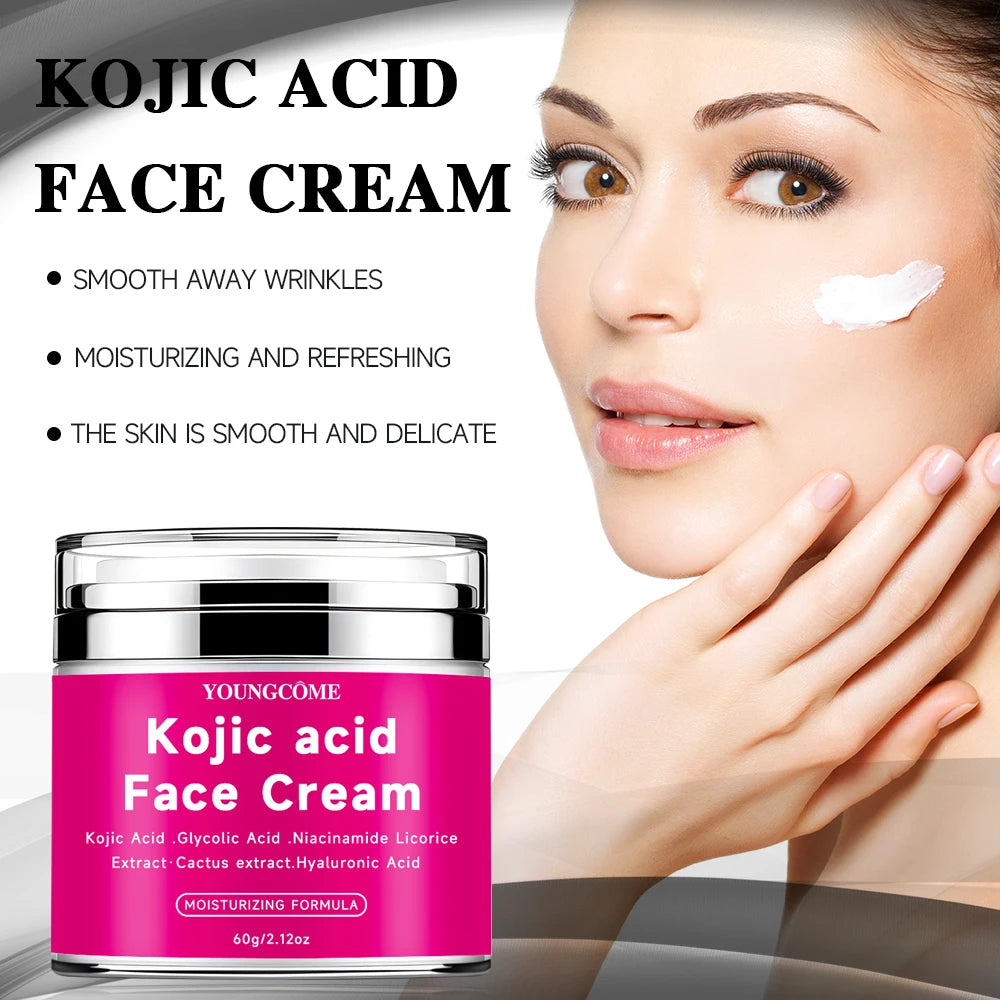 YOUNGCOM 30G/60G Kojic Acid Cream With Niacinamide Hyaluronic Acid , Non-Greasy and LightweightSuitable for All Skin Types