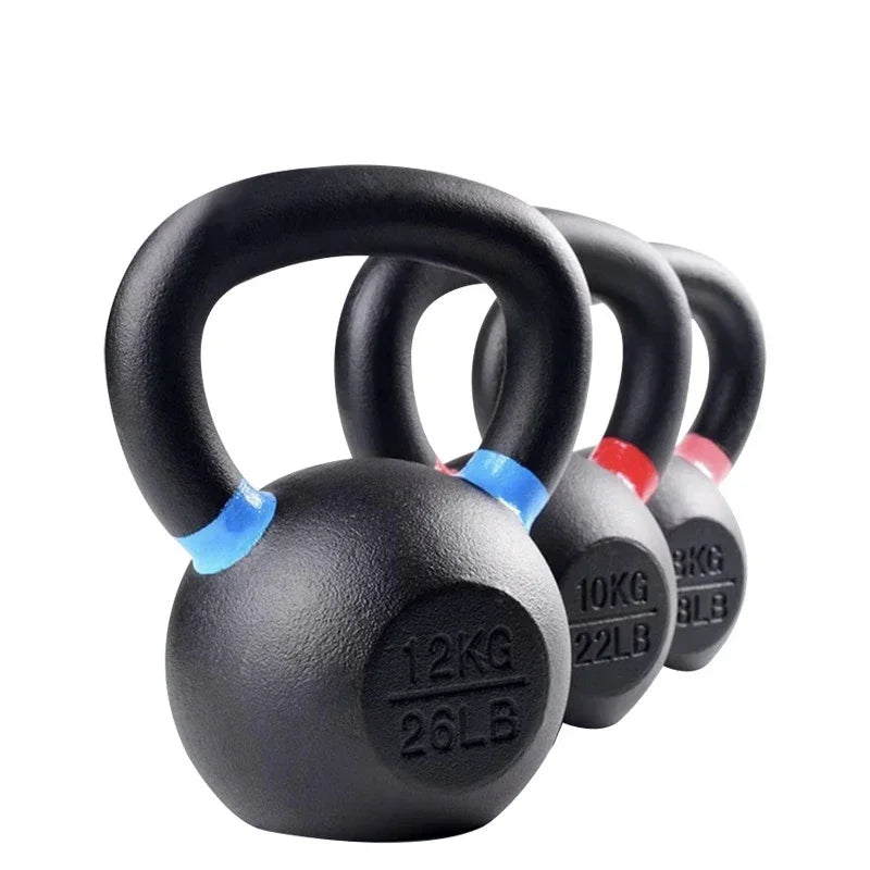 4-24kg Cast Iron Kettle Bell Men's Fitness Home Competitive Spraying Kettle Bell Kettleb