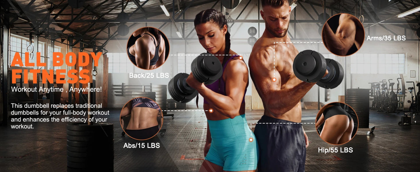 Adjustable Dumbbells Set 5-55 lbs