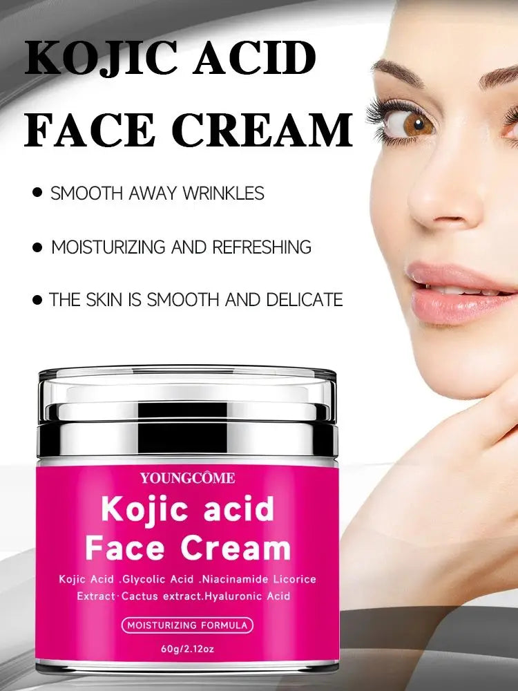 YOUNGCOM 30G/60G Kojic Acid Cream With Niacinamide Hyaluronic Acid , Non-Greasy and LightweightSuitable for All Skin Types
