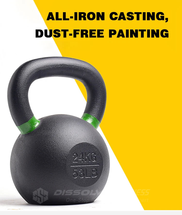 4-24kg Cast Iron Kettle Bell Men's Fitness Home Competitive Spraying Kettle Bell Kettleb