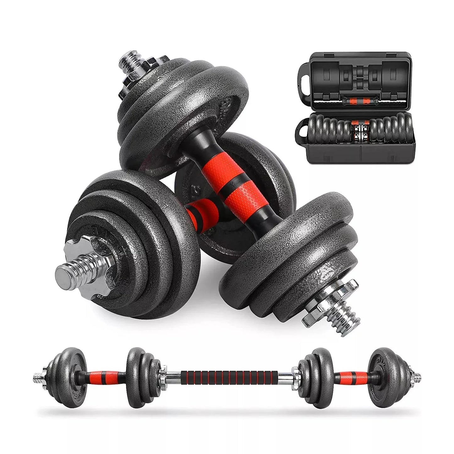Adjustable Dumbbells Set, Set Bodybuilding Fitness, Weight Lifting Training Cast Iron