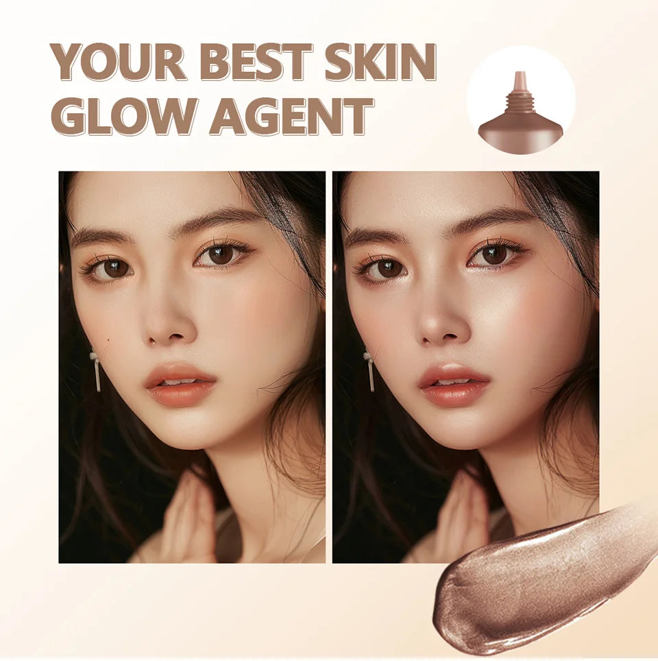 Natural Glow Enhancer Foundation Glowing Moisturizing Lightweight base Multi-purpose Face Body Glitter Cream Bronzer For Paris