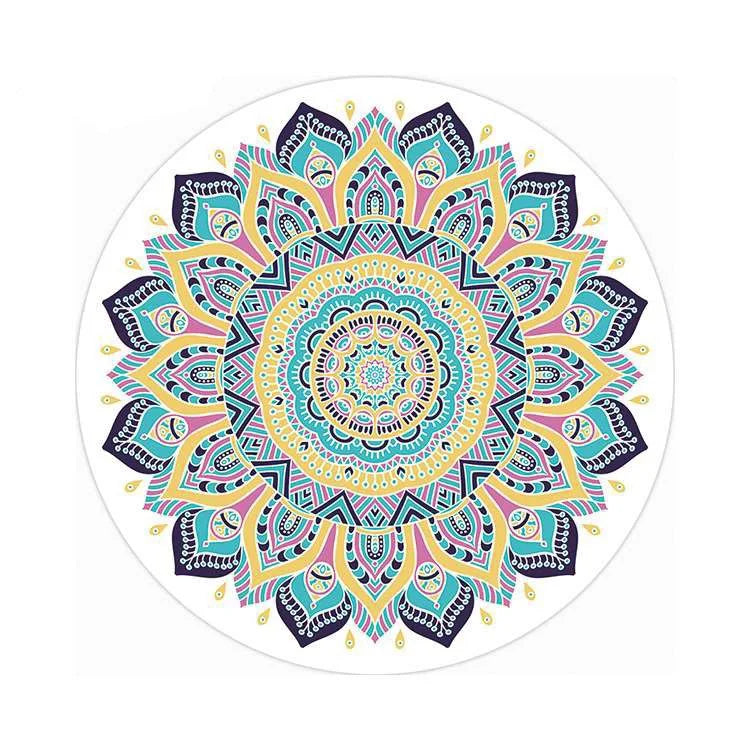 wholesale eco friendly full colour round yoga mat custom circle rubber yoga mat