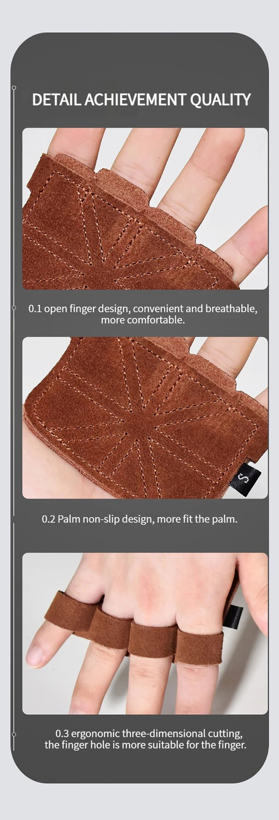 Cowhide Ventilated Weightlifting Gloves