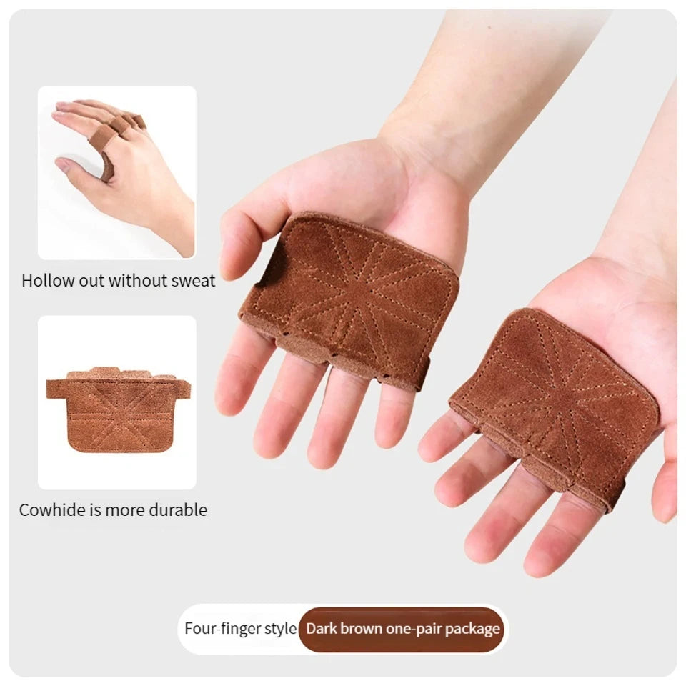 Cowhide Ventilated Weightlifting Gloves