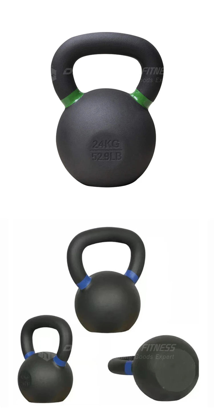4-24kg Cast Iron Kettle Bell Men's Fitness Home Competitive Spraying Kettle Bell Kettleb