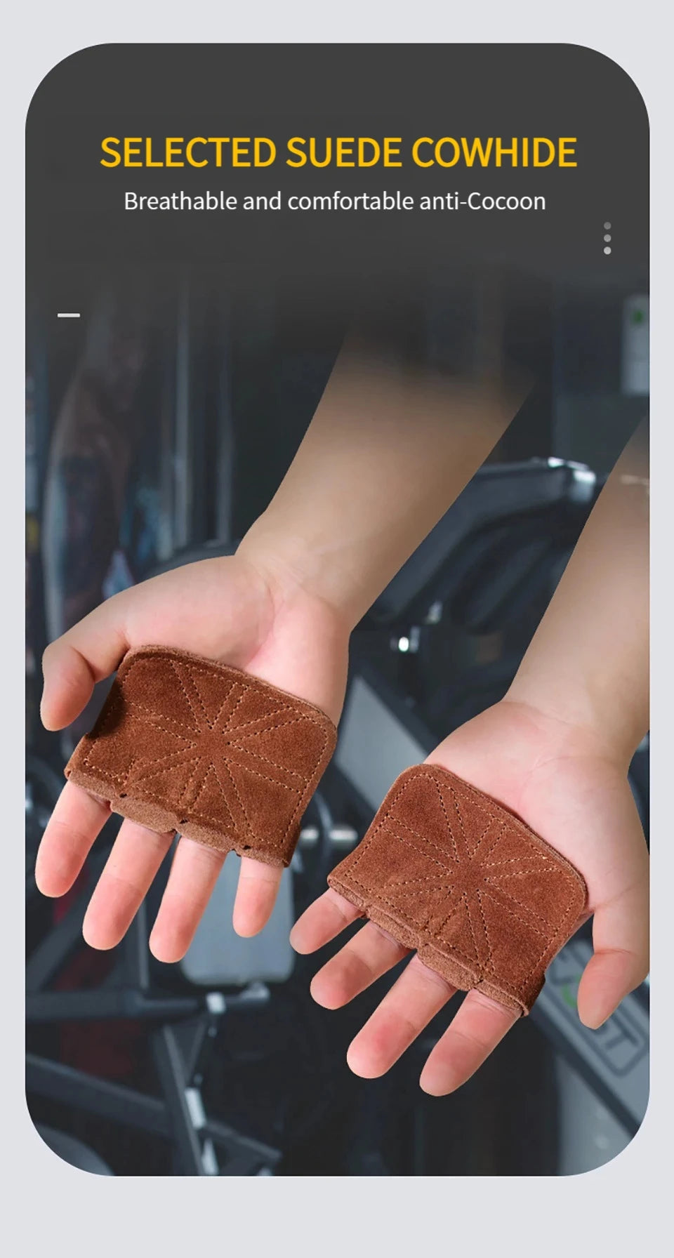 Cowhide Ventilated Weightlifting Gloves