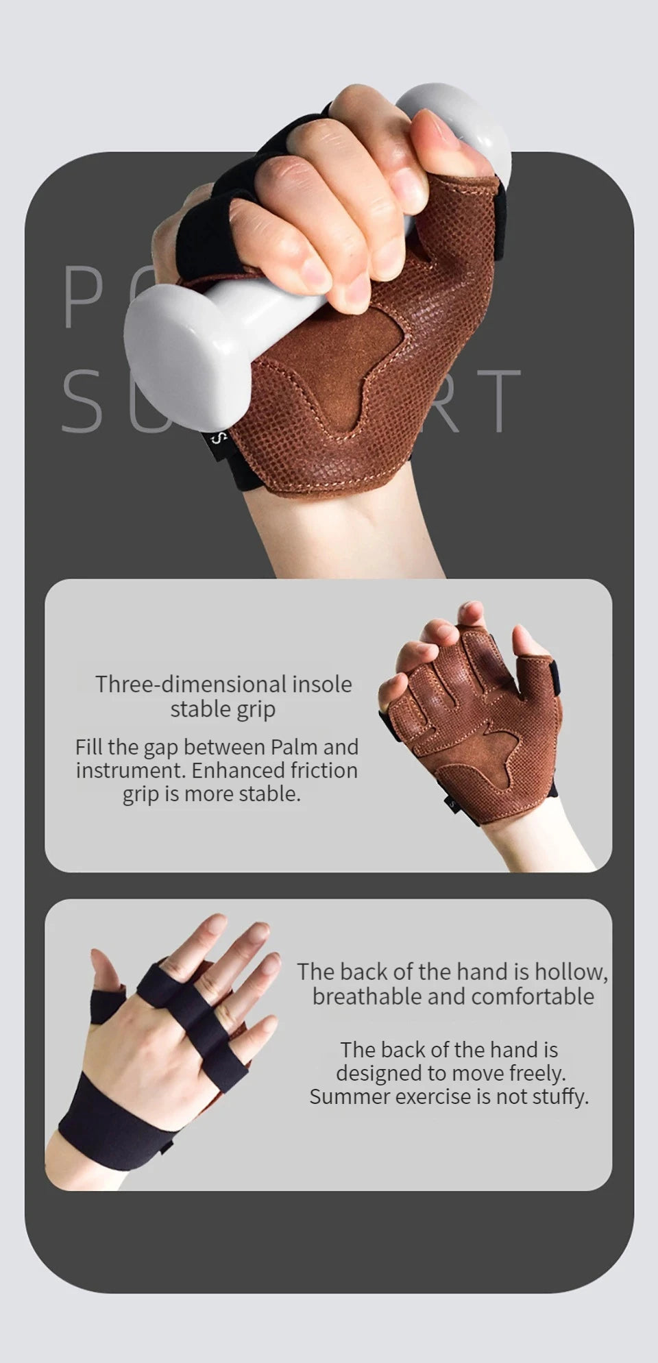 Cowhide Ventilated Weightlifting Gloves