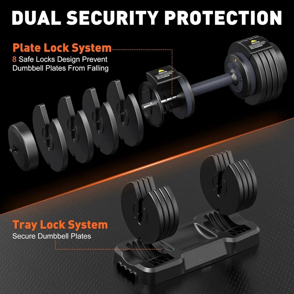 Adjustable Dumbbells Set 5-55 lbs