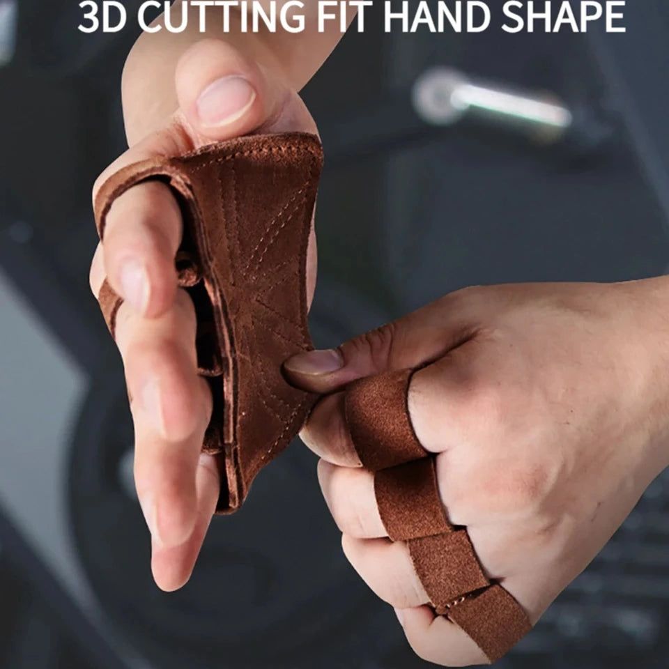 Cowhide Ventilated Weightlifting Gloves