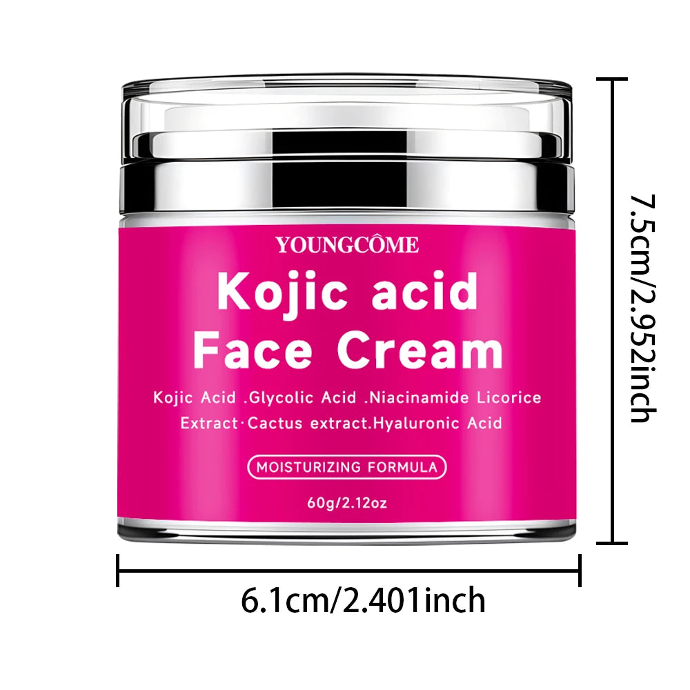 YOUNGCOM 30G/60G Kojic Acid Cream With Niacinamide Hyaluronic Acid , Non-Greasy and LightweightSuitable for All Skin Types