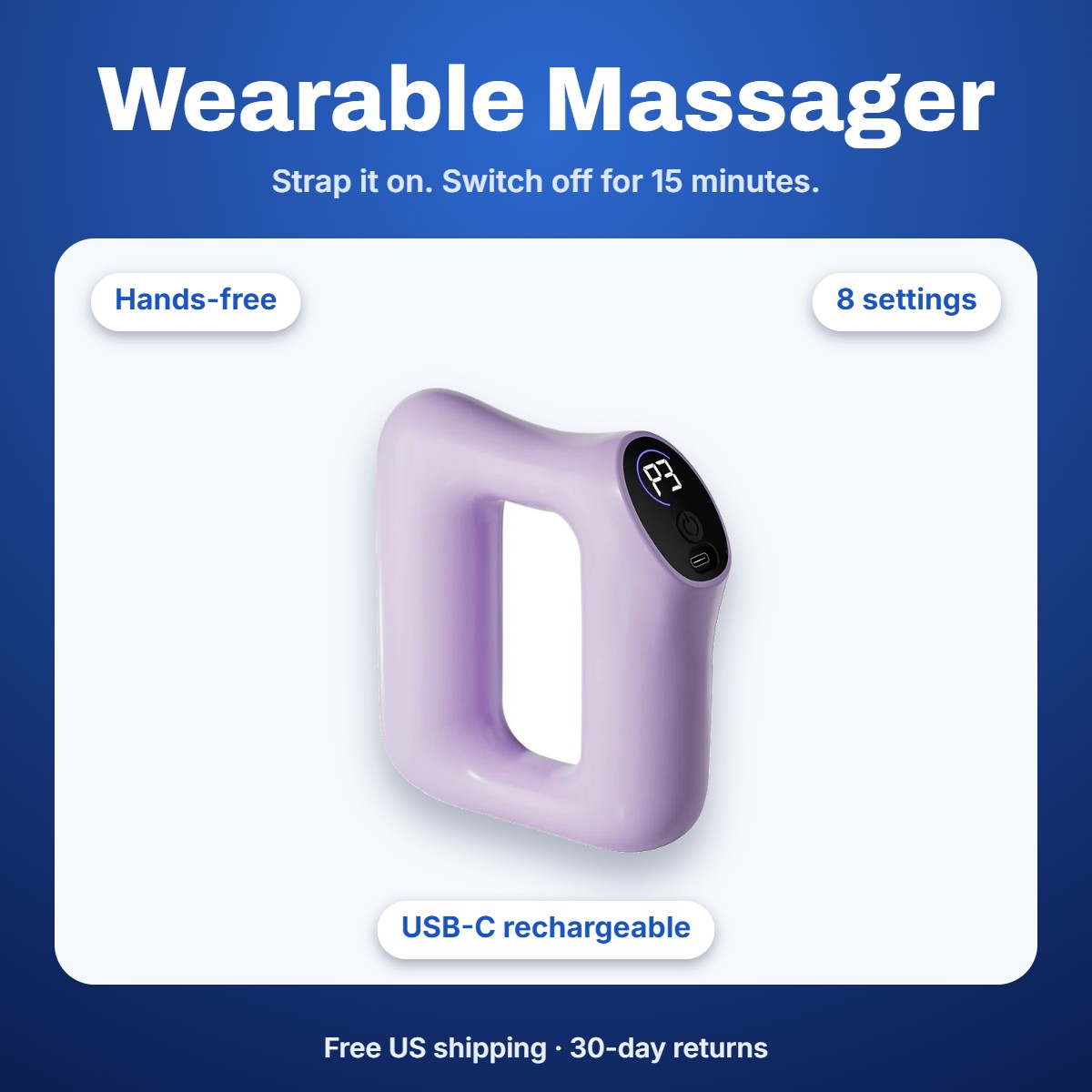 Fitlair wearable vibration massager in purple