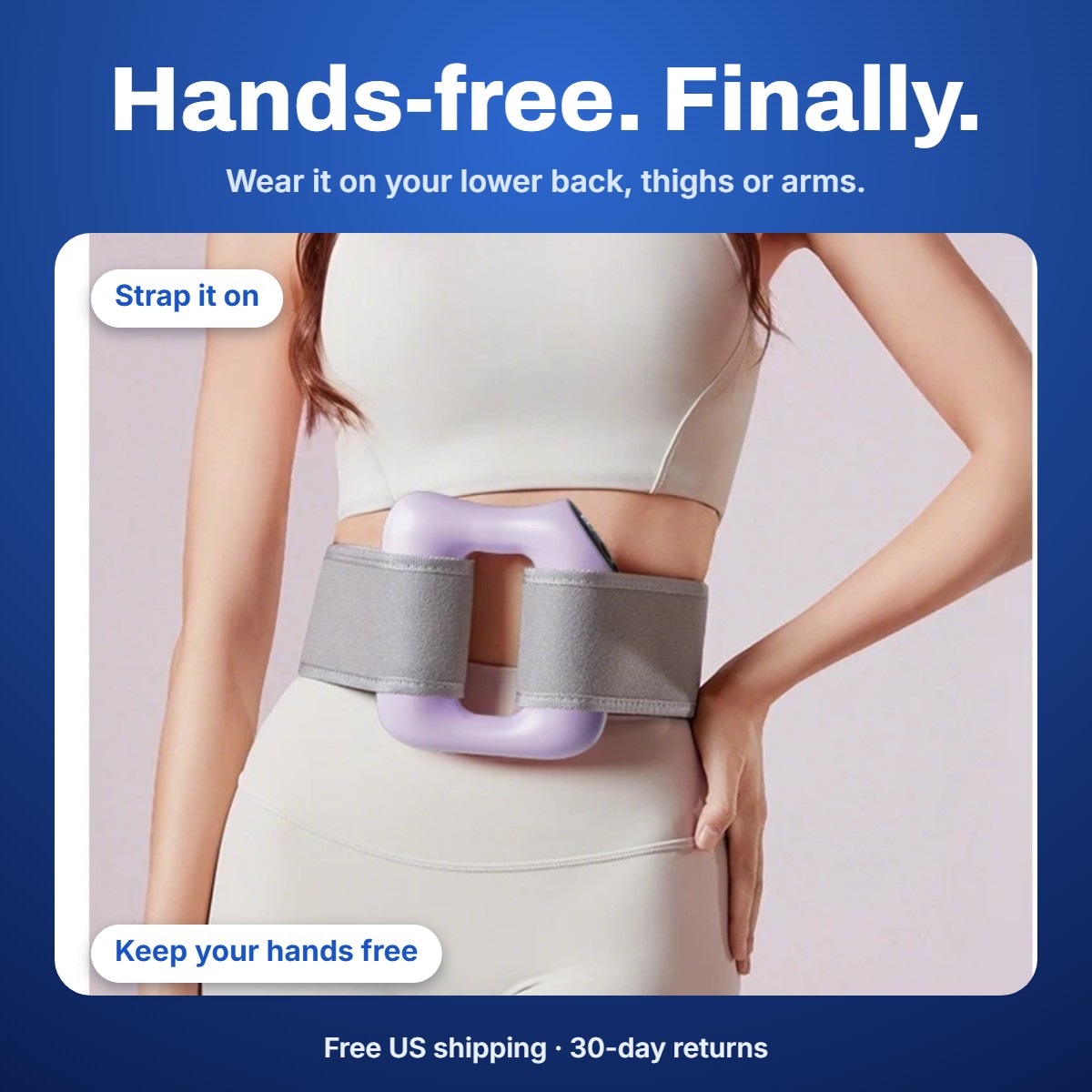 Massager worn on the lower back with the belt