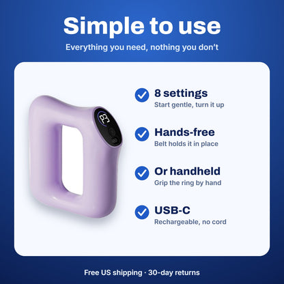 Massager features: 8 settings, hands-free, handheld, USB-C