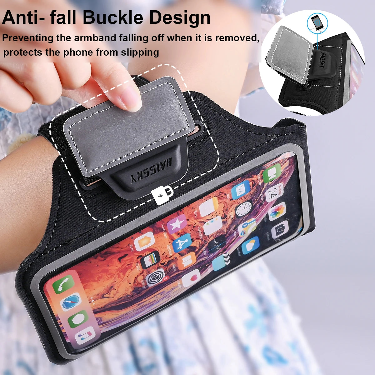 Zipper Running Sport Armbands For Airpods Pro Belt Pouch For iPhone 16 15 14 13 12 11 Pro Max 16 Plus Arm Band For Samsung S24