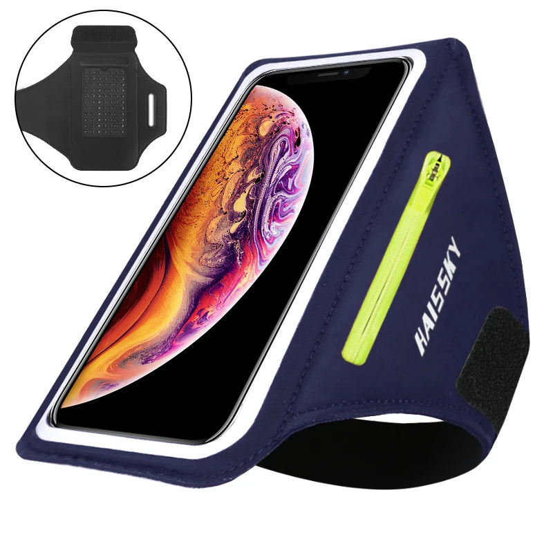 Zipper Running Sport Armbands For Airpods Pro Belt Pouch For iPhone 16 15 14 13 12 11 Pro Max 16 Plus Arm Band For Samsung S24