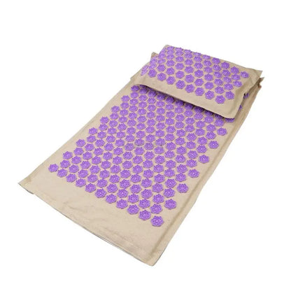 Fitness Yoga Spiky Mat Lotus Acupuncture Massage Mat Bed Pilates Linen Cotton Yoga Massager Cushion for Neck & Back Pain Relief