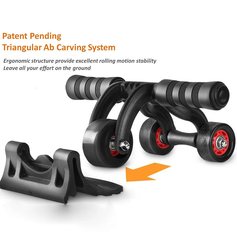 Push Up Abdominal Roller Coaster Body Arm Waist Gym AB Exercise Power Home Fitness Equipment Muscle Trainer Three Wheel Sports