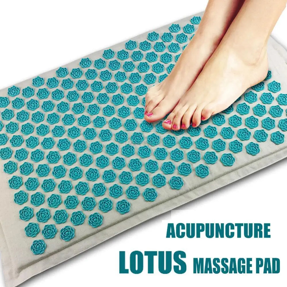 Fitness Yoga Spiky Mat Lotus Acupuncture Massage Mat Bed Pilates Linen Cotton Yoga Massager Cushion for Neck & Back Pain Relief