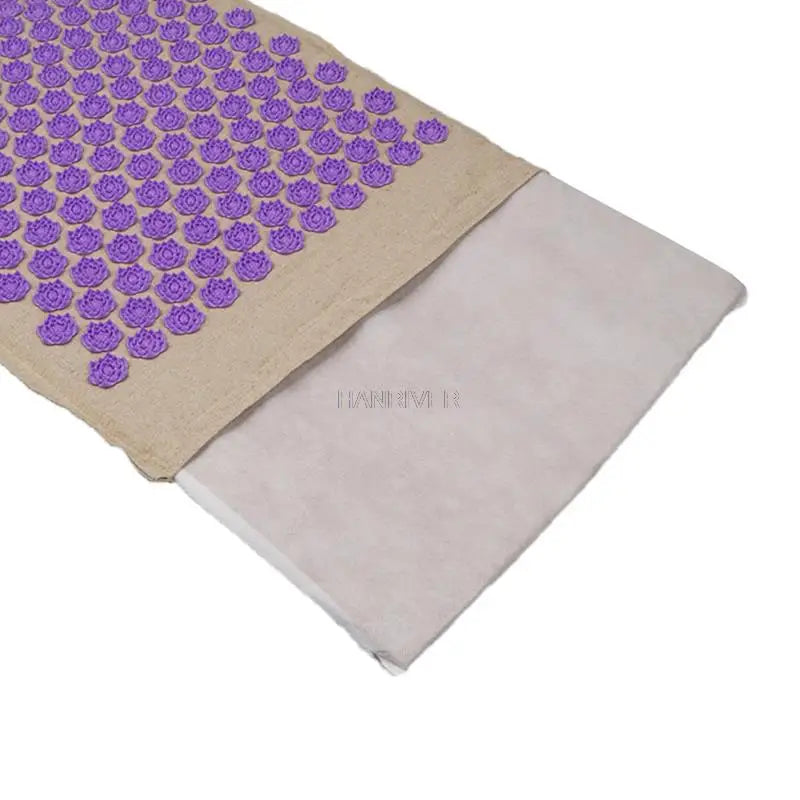 Fitness Yoga Spiky Mat Lotus Acupuncture Massage Mat Bed Pilates Linen Cotton Yoga Massager Cushion for Neck & Back Pain Relief