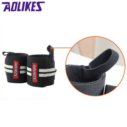 AOLIKES 2Pcs Weightlifting Wrist Straps Gym Wrist Support Wraps Compression Sport Safety Fitness Training carpal tunnel