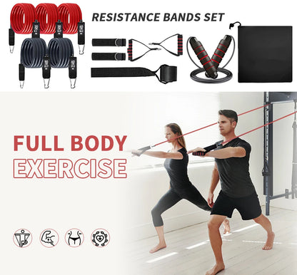 Workout Bar Fitness Resistance Bands Set Pilates Yoga Pull Rope Exercise Training Expander Gym Equipment for Home Bodybuilding