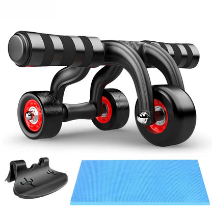 Push Up Abdominal Roller Coaster Body Arm Waist Gym AB Exercise Power Home Fitness Equipment Muscle Trainer Three Wheel Sports