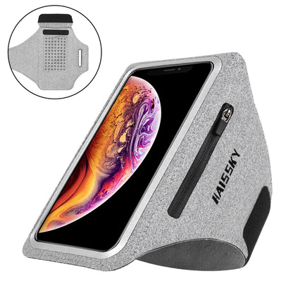 Zipper Running Sport Armbands For Airpods Pro Belt Pouch For iPhone 16 15 14 13 12 11 Pro Max 16 Plus Arm Band For Samsung S24