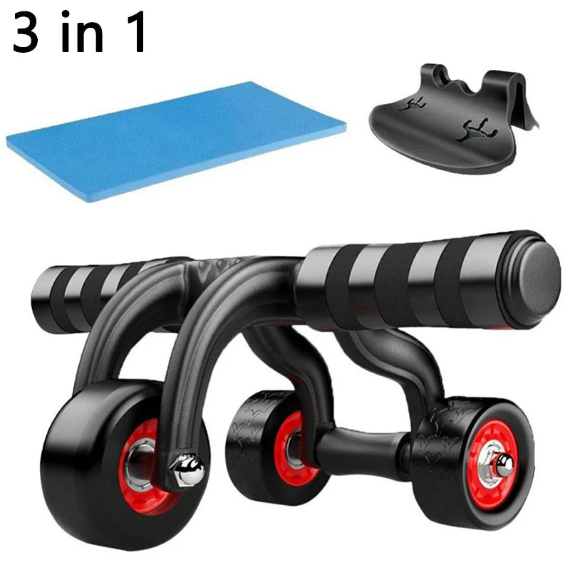 Push Up Abdominal Roller Coaster Body Arm Waist Gym AB Exercise Power Home Fitness Equipment Muscle Trainer Three Wheel Sports