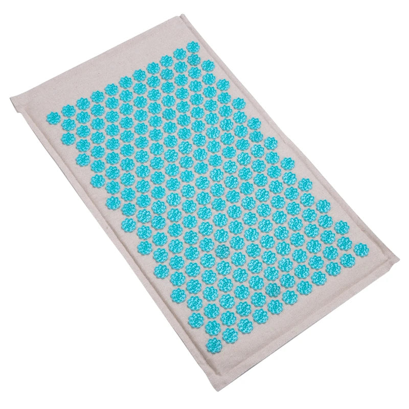 Fitness Yoga Spiky Mat Lotus Acupuncture Massage Mat Bed Pilates Linen Cotton Yoga Massager Cushion for Neck & Back Pain Relief