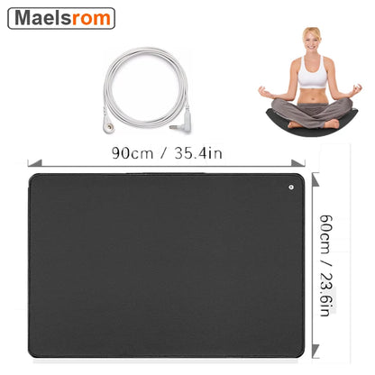 35.4x23.6Inch Grounding Mat Sleep Mat Reconnect to Earth Recovery Pain Relief Foot Therapy, Yoga Mat for Sleep Assist and Helps