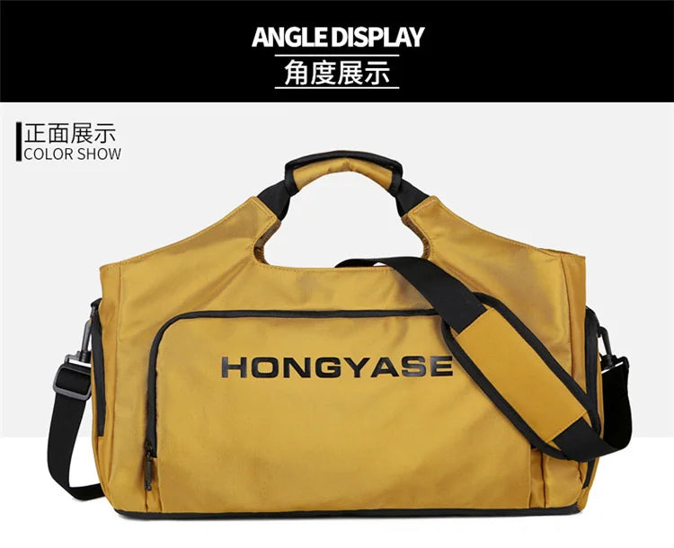 Fashion Lightweight Men Women Duffel Shoulder Bag Large Capacity Fitness Gym Bag With Shoes Pocket Male Hand Luggage Travel Bag