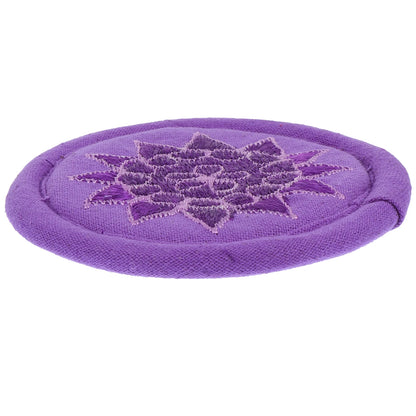 Handmade Singing Bowl Cushion – Embroidered Cotton Meditation Pad with Flower Design for Buddhism Sound & Decoration