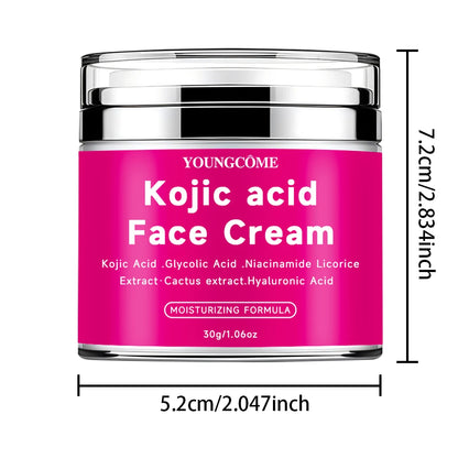 YOUNGCOM 30G/60G Kojic Acid Cream With Niacinamide Hyaluronic Acid , Non-Greasy and LightweightSuitable for All Skin Types