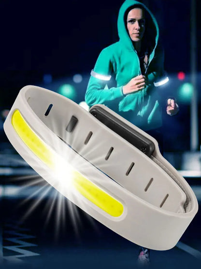 Night Running Armband LED Light Outdoor Sport USB Rechargeable Flashing Light Safe Belt Arm Leg Warning Wristband Cycling Light