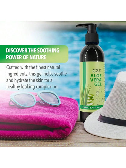 GZE Aloe Vera Gel Boosts Skin Vitality & Hair Hydration & Frizz Control, Sensitive Skin Deeply Moisturizes & Nourishes
