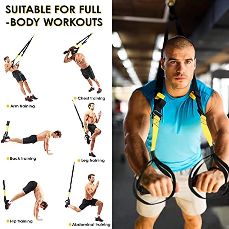 Hanging Training Strap Adjustable Resistance Band Gymnastics Fitness Band Pull Rope Exercise Stretch Strap Home Gym Equipment